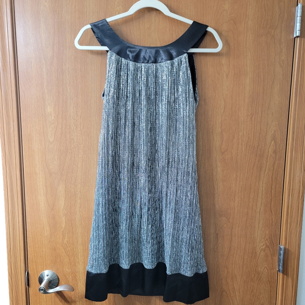 LAST CHANCE NWT Enfocus Studio Silver Halter Mini Dress Size 8